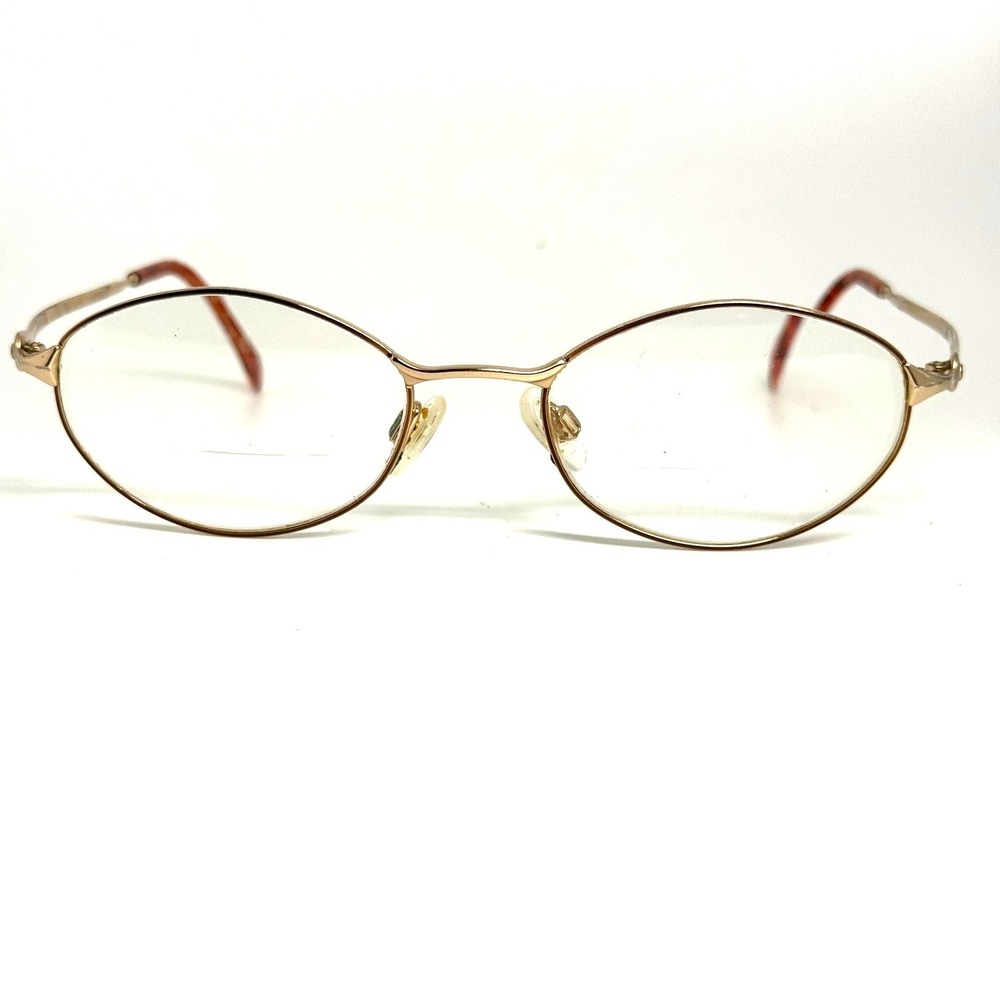 Rodenstock R4248 B Gold Oval Eyeglass Frames 50-18-135 Tortoise Tips